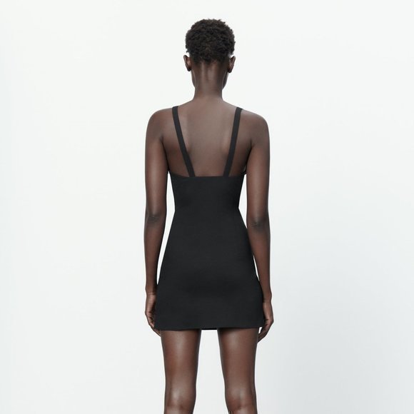 ZARA V-Neck Mini Dress - Picture 12 of 16